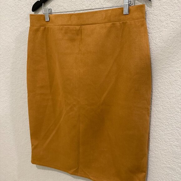 Nwt Bloomchic Women's Suede Straight Pencil Skirt Size 12-20 - Picture 1 of 5